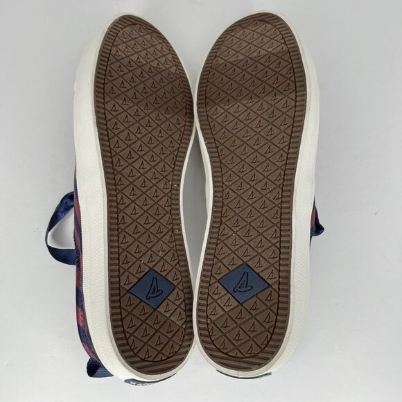 Sperry Top Sider Crest Vibe Varsity Select Womens Size 10 Wine/Navy Satin Stripe - Picture 8 of 9